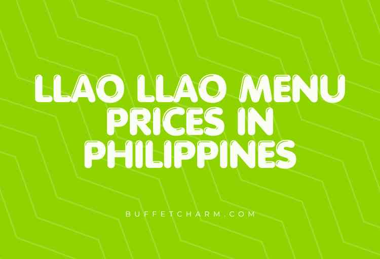 Llao Llao Menu Prices in Philippines